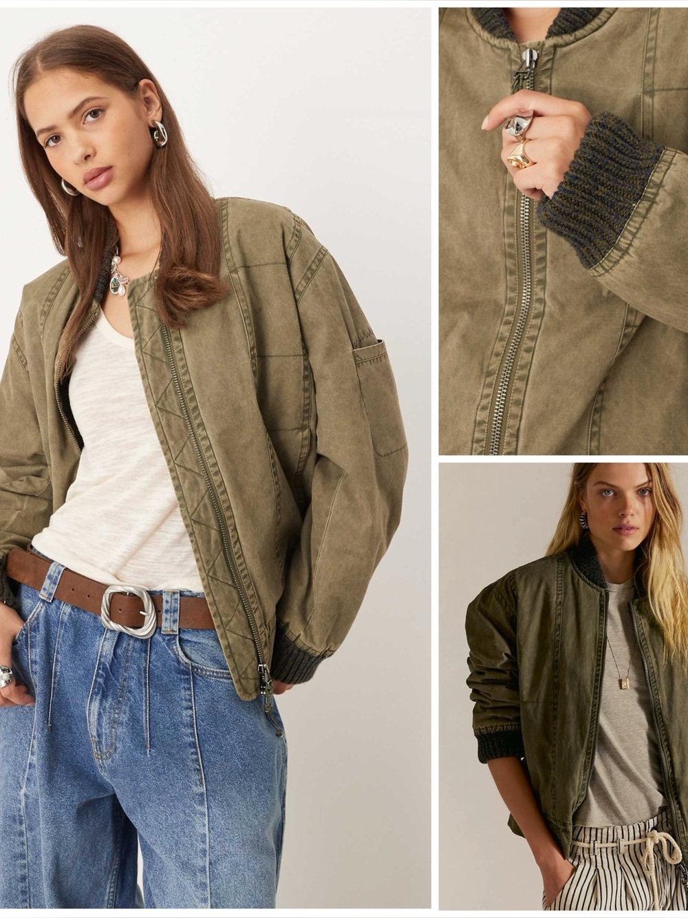 𝓯𝓹 Free People ~ We The Free Jax Washed Bomber
